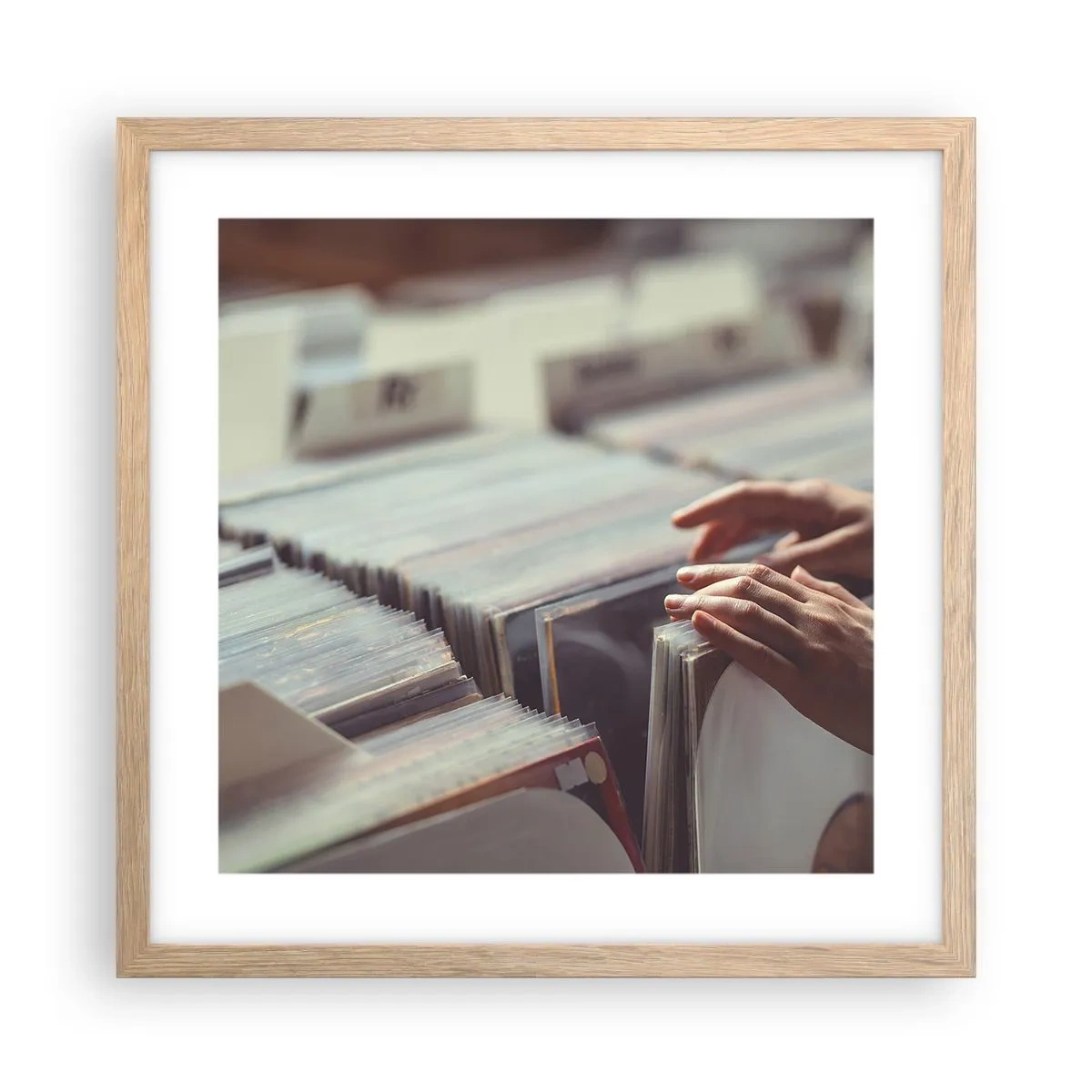 Plagát v ráme zo svetlého duba - Hľadanie emócií - 40x40 cm