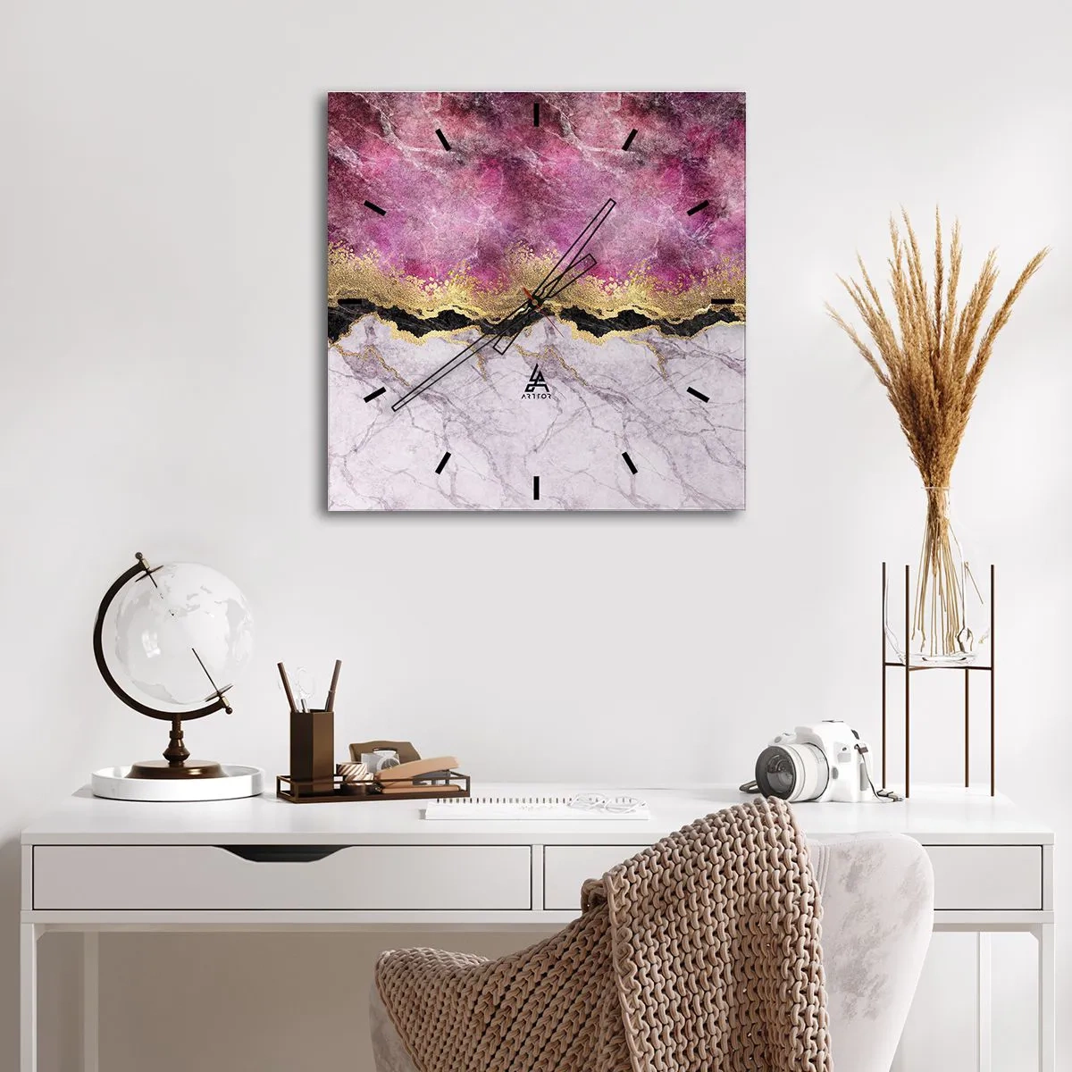 Nástenné hodiny - Na hranici - 40x40 cm