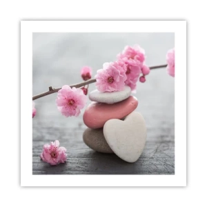 Plagát - Blaženosť s višňovým kvetom - 50x50 cm