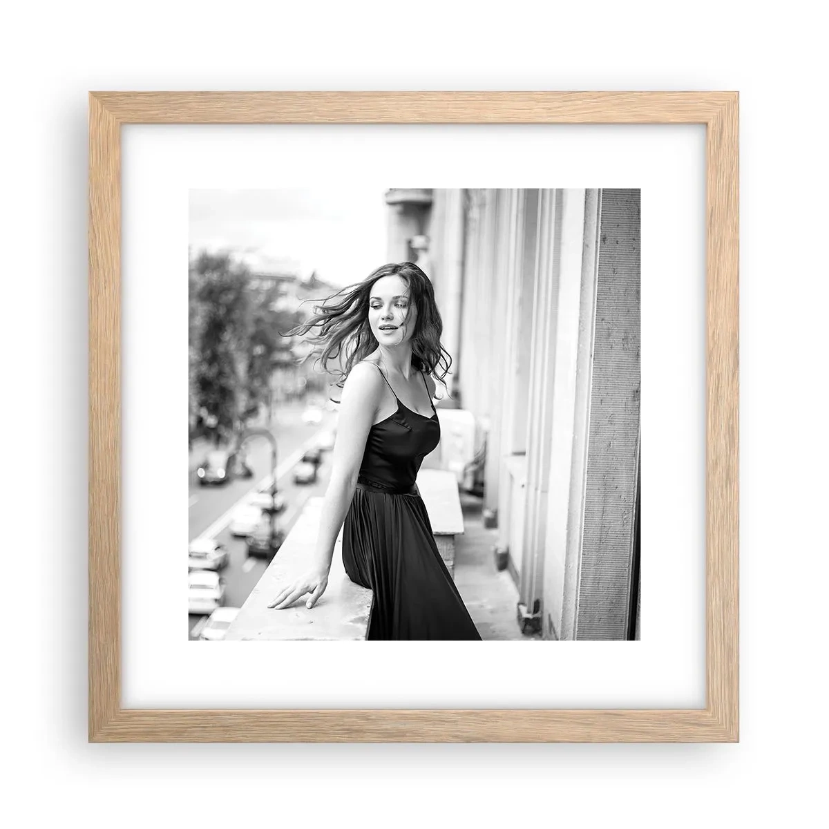 Plagát v ráme zo svetlého duba - Určite Parížanka - 30x30 cm