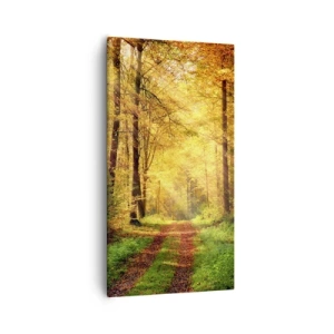 Obraz na plátne - Lesno-zlaté ticho - 55x100 cm