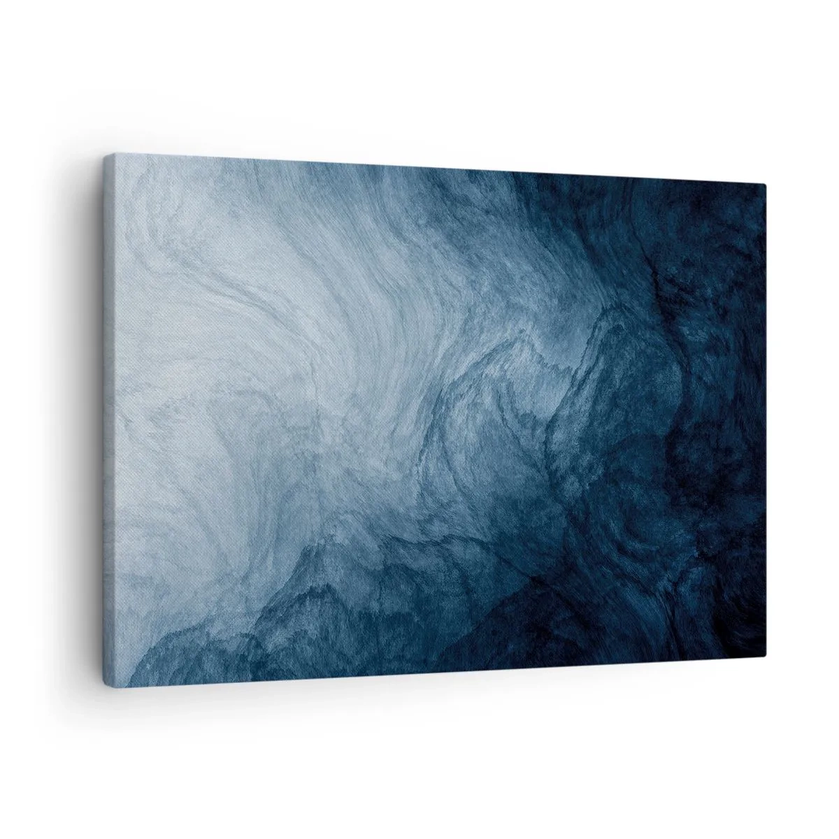 Obraz na plátne - Abstraktná kompozícia v odtieňoch modrej a tmavomodrej. - 70x50cm - Siahnuť do hlbín - Moderná nástenná dekorácia do obývacej izby a spálne ARTTOR