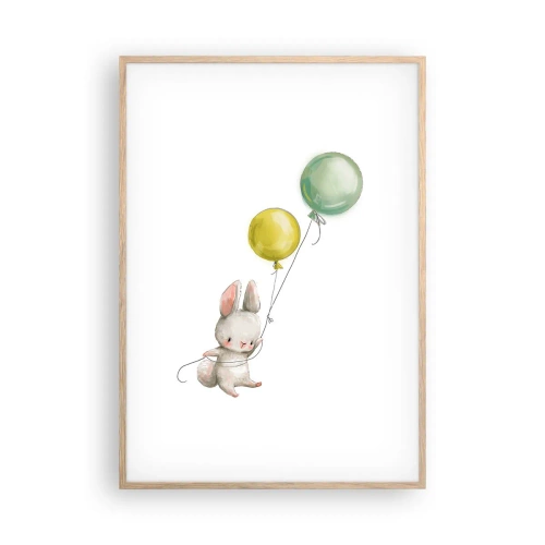 Plagát v ráme zo svetlého duba - Poletím aj ja! - 70x100 cm