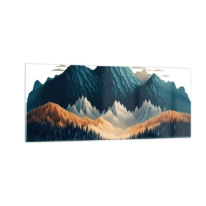 Obraz na skle - Dokonalá horská krajina - 100x40 cm