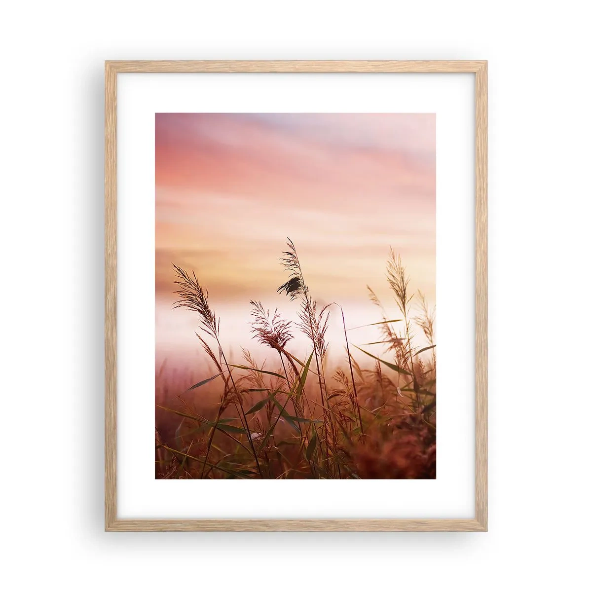 Plagát v ráme zo svetlého duba - Draci, púpavy a vietor - 40x50 cm