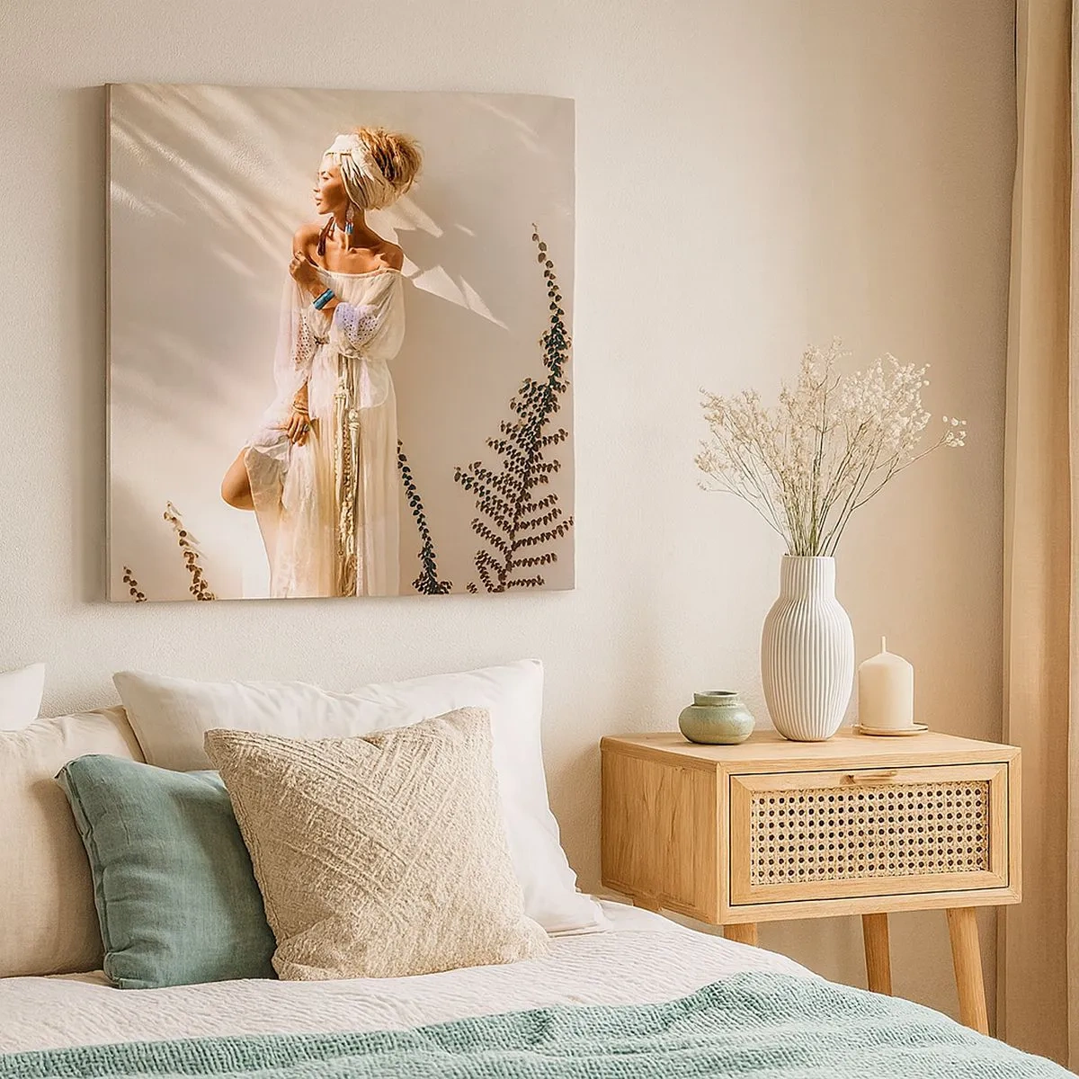 Obraz na plátne - Slnko a dievča - 30x30 cm