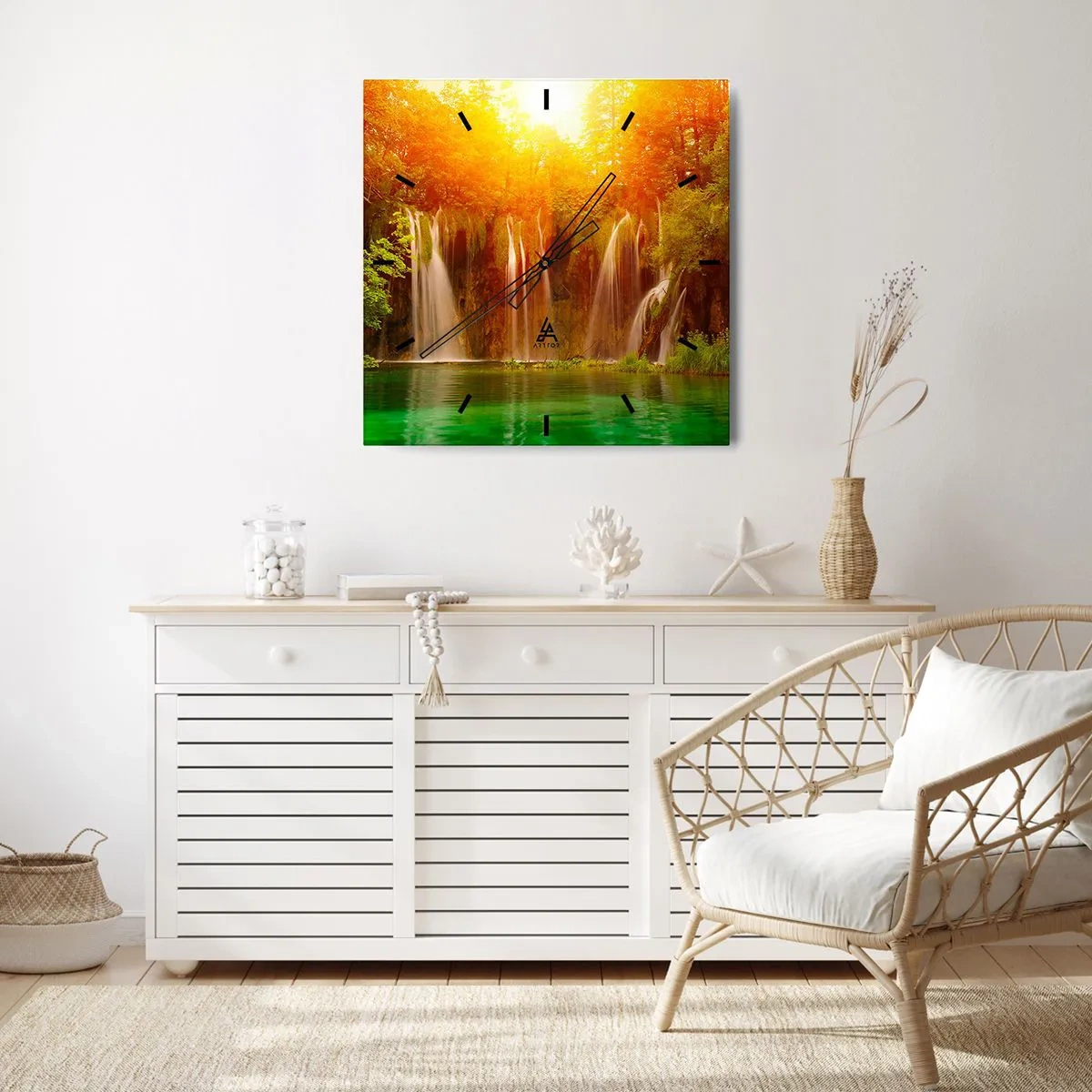 Nástenné hodiny - Na slnku a v tieni - 40x40 cm