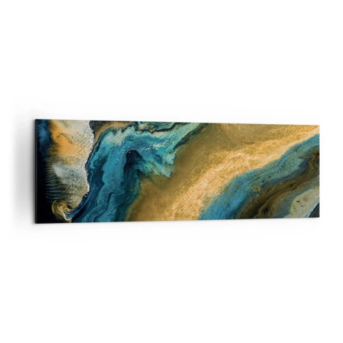Obraz na plátne - Modrá – žltá – vzájomné vplyvy - 160x50 cm