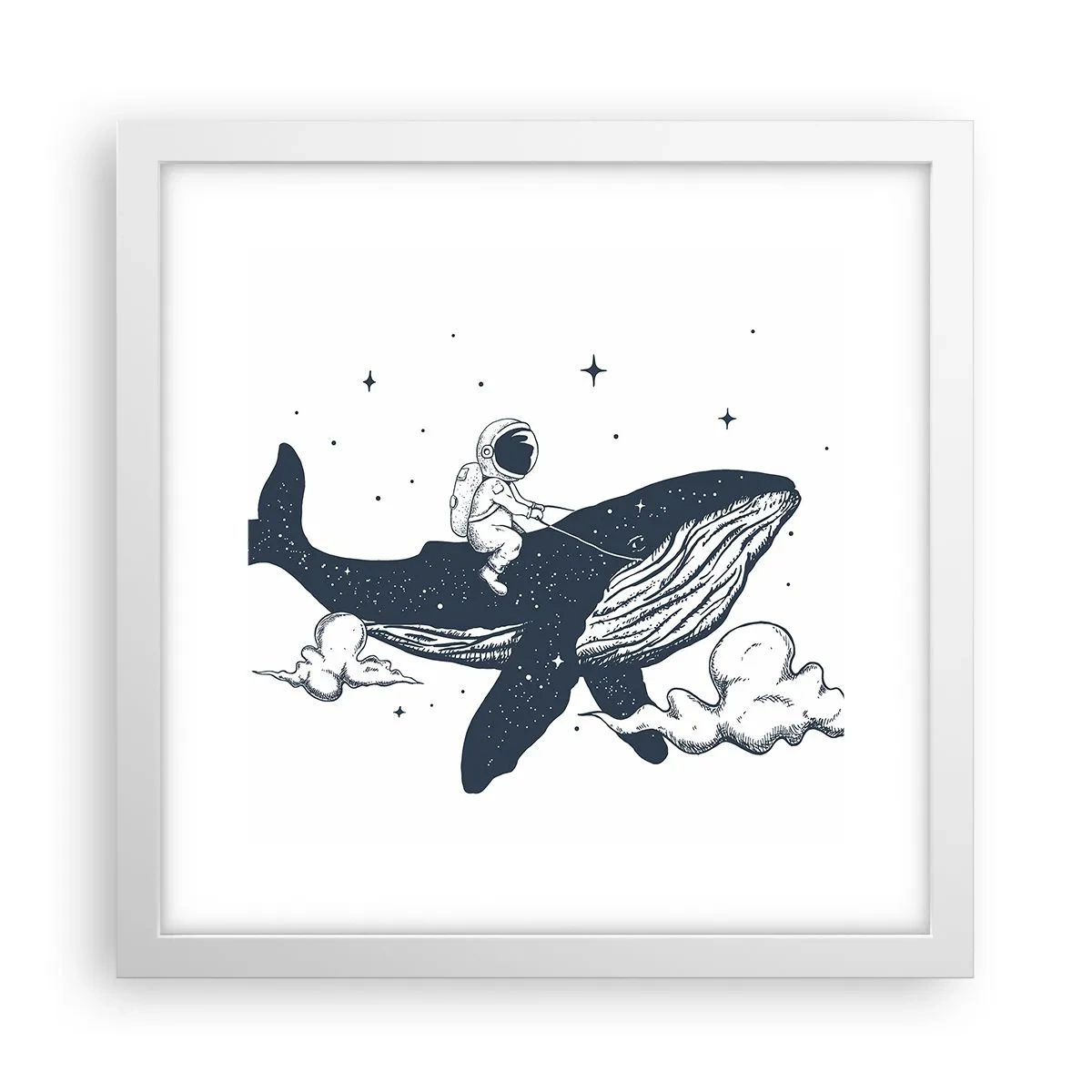 Plagát v bielom ráme - Vesmírne dobrodružstvo - 30x30 cm