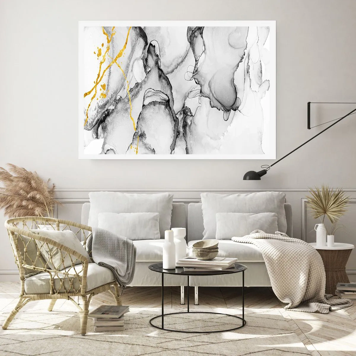 Plagát - Kompozícia so zlatým motívom - 100x70 cm