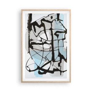 Plagát v ráme zo svetlého duba - Aj napriek tomu modrý - 61x91 cm