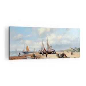 Obraz na plátne - Po úspešnom rybolove - 100x40 cm