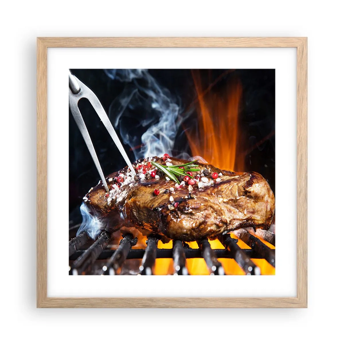 Plagát v ráme zo svetlého duba - Šťavnaté a voňavé - 40x40 cm