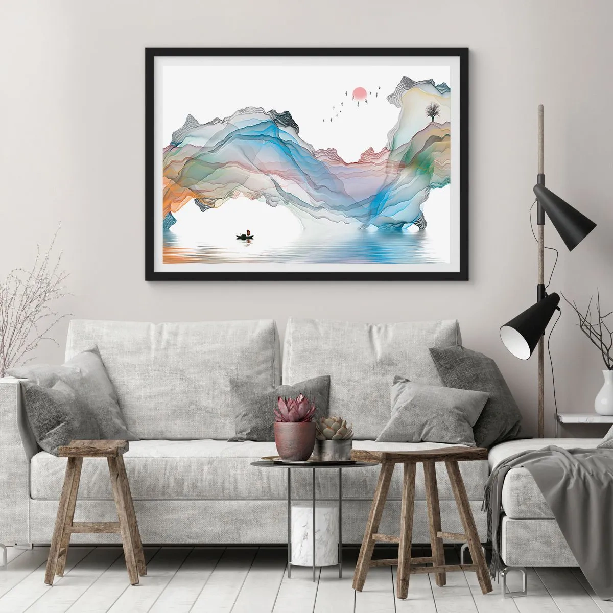 Plagát v čiernom ráme - Ku krištáľovým horám - 40x30 cm