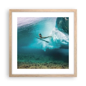 Plagát v ráme zo svetlého duba - Podmorský svet - 40x40 cm