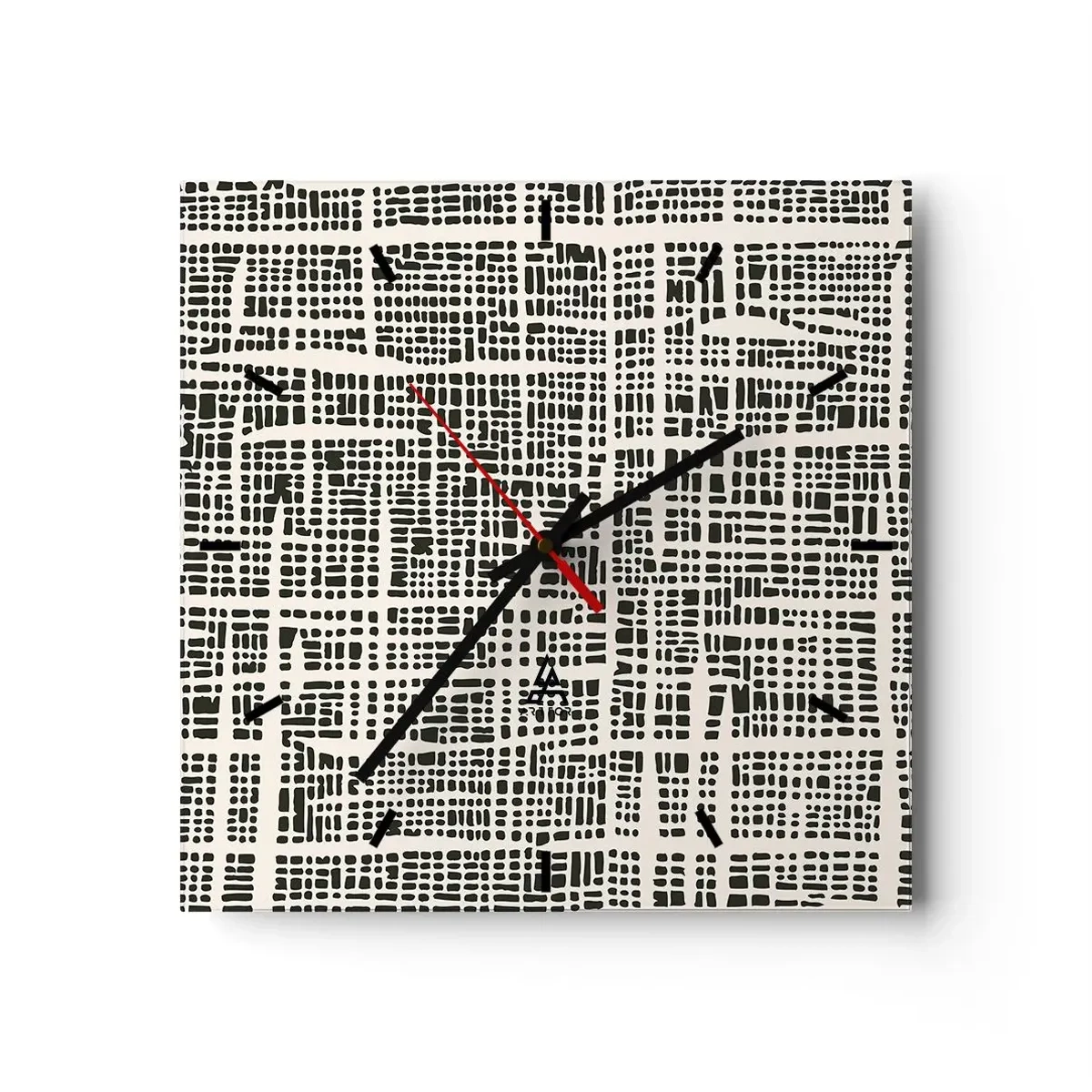 Nástenné hodiny - Tkaná kompozícia - 30x30 cm