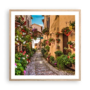 Plagát v ráme zo svetlého duba - Talianske zákutie - 60x60 cm