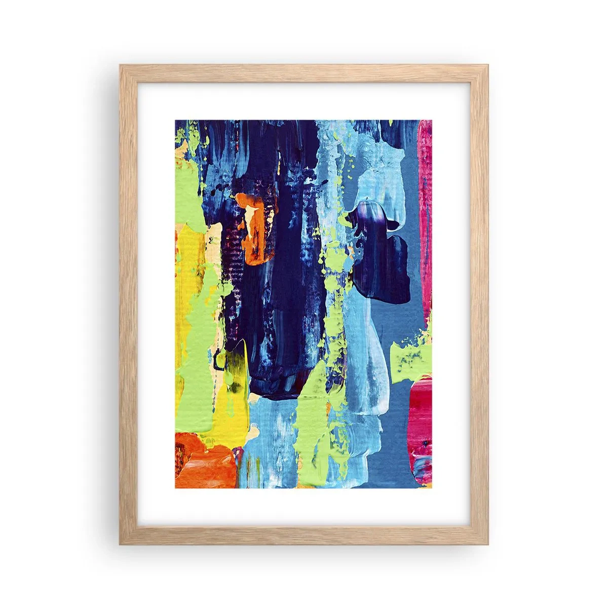 Plagát v ráme zo svetlého duba - Život je krásny! - 30x40 cm