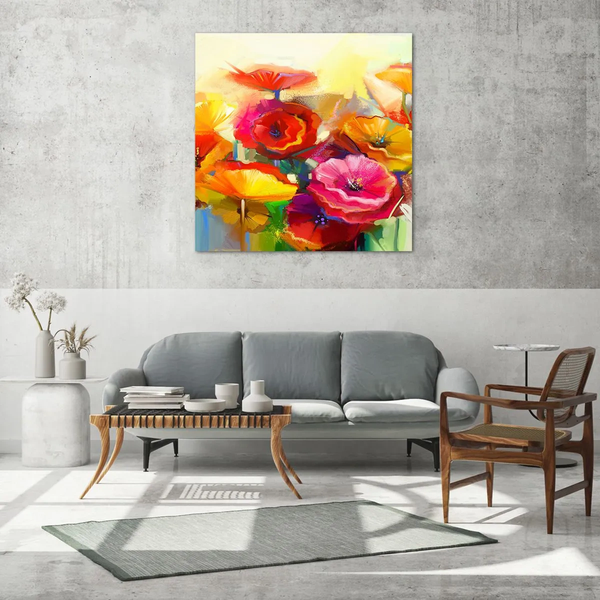 Obraz na skle - Nielen červené - 60x60 cm