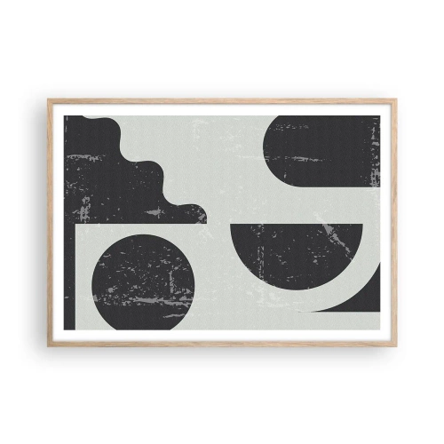 Plagát v ráme zo svetlého duba - Kompozícia nad a pod - 100x70 cm