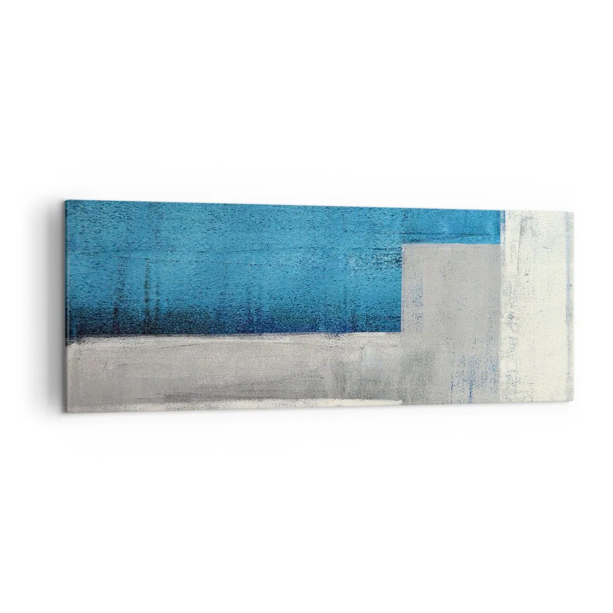 Obraz na plátne - Poetická kompozícia šedej a modrej - 140x50 cm