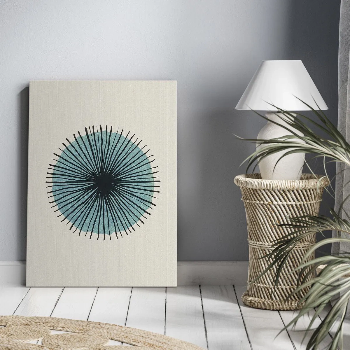 Obraz na plátne - Žiariaca modrá - 70x100 cm