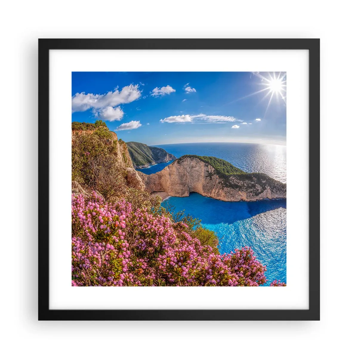 Plagát v čiernom ráme - Moje veľké grécke prázdniny - 40x40 cm