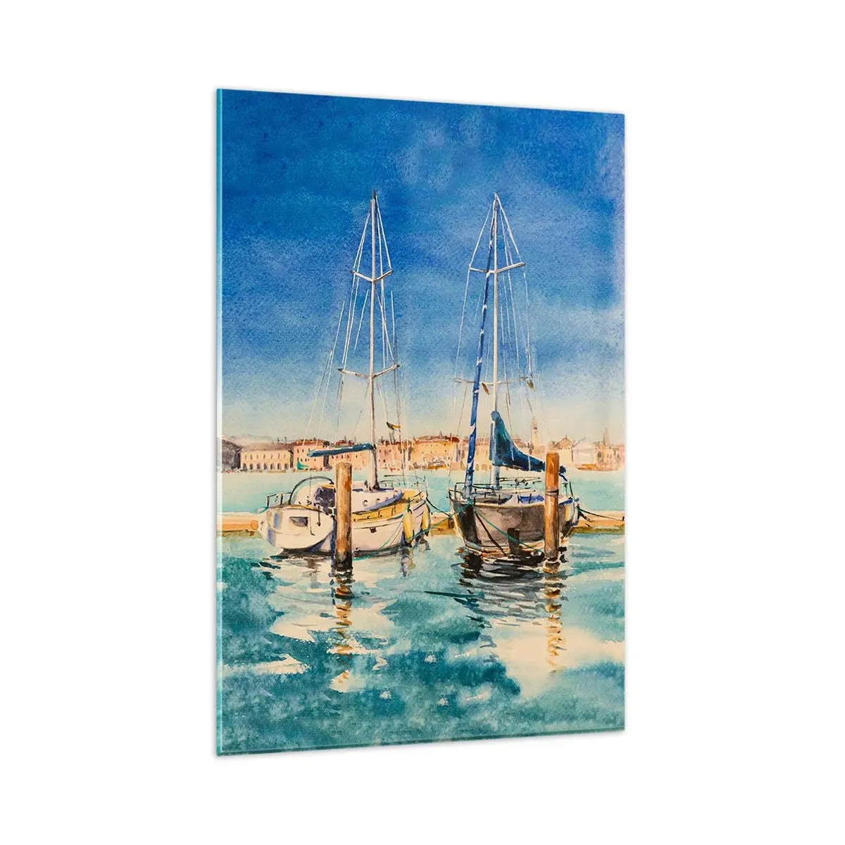 Obraz na skle - Slnečná lagúna - 80x120 cm