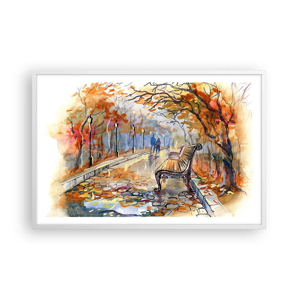 Plagát v bielom ráme - Spoločne putovať jeseňou - 91x61 cm