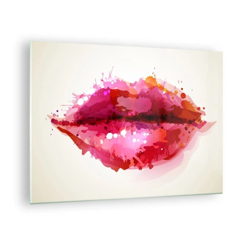 Obraz na skle - Abstraktné pery v žiarivých farbách - 70x50cm - Červenejšia ako červená - Moderná nástenná dekorácia do obývacej izby a spálne ARTTOR