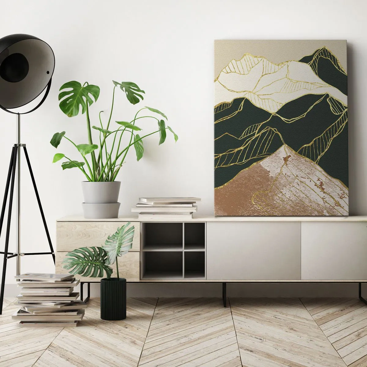 Obraz na plátne - Zlaté vrcholy - 80x120 cm