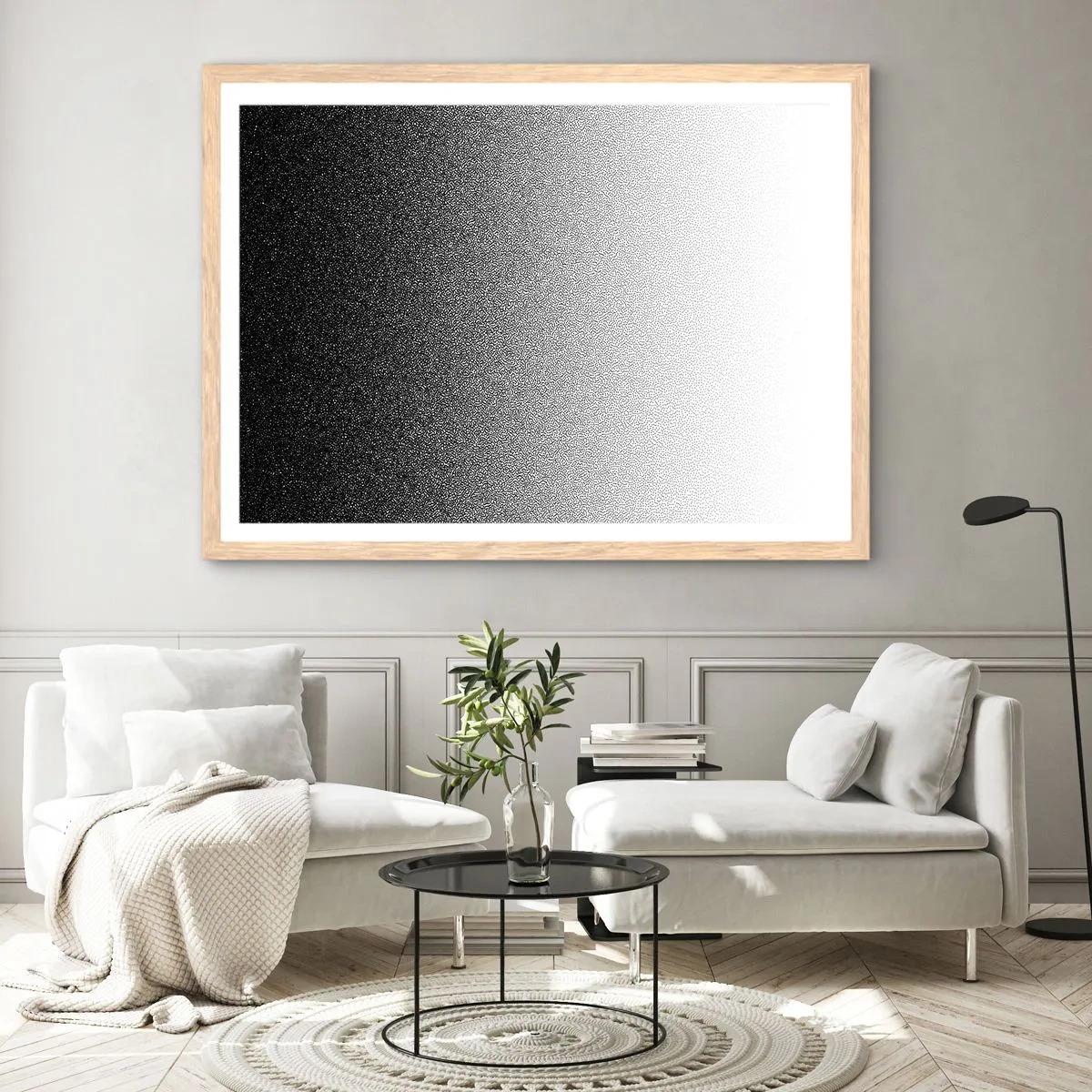 Plagát v ráme zo svetlého duba - Smerom ku svetlu - 100x70 cm