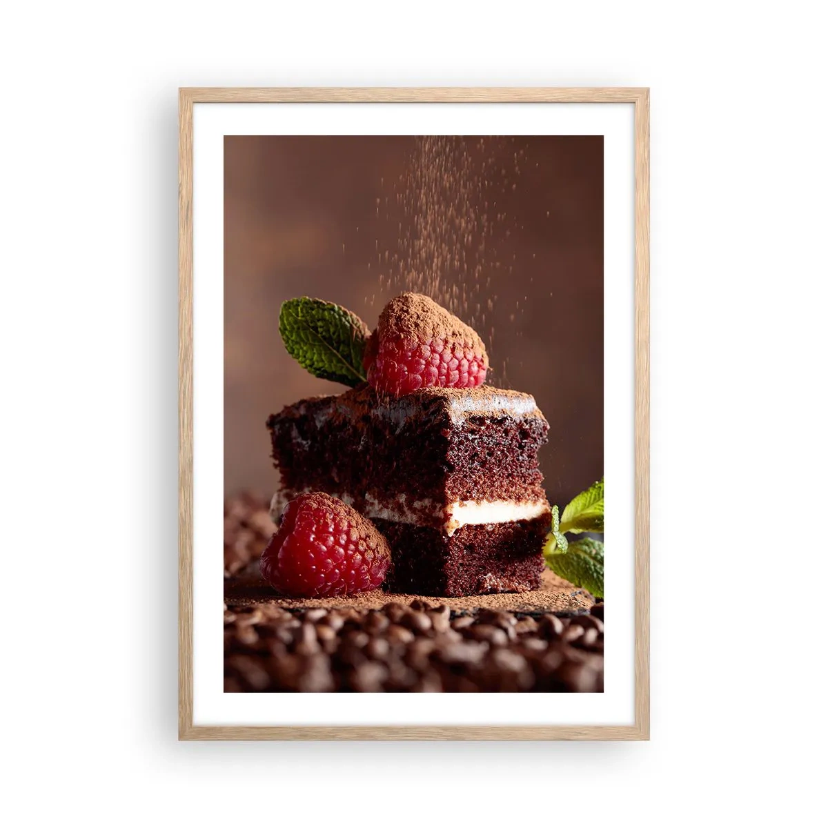 Plagát v ráme zo svetlého duba - Život je sladký - 50x70 cm