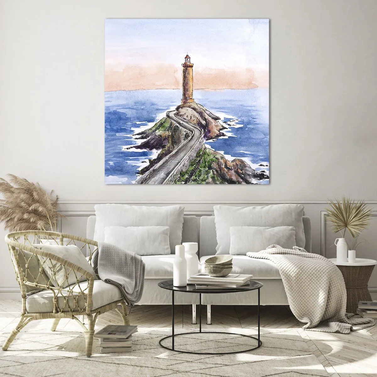 Obraz na skle - Tvárou v tvár moru - 50x50 cm