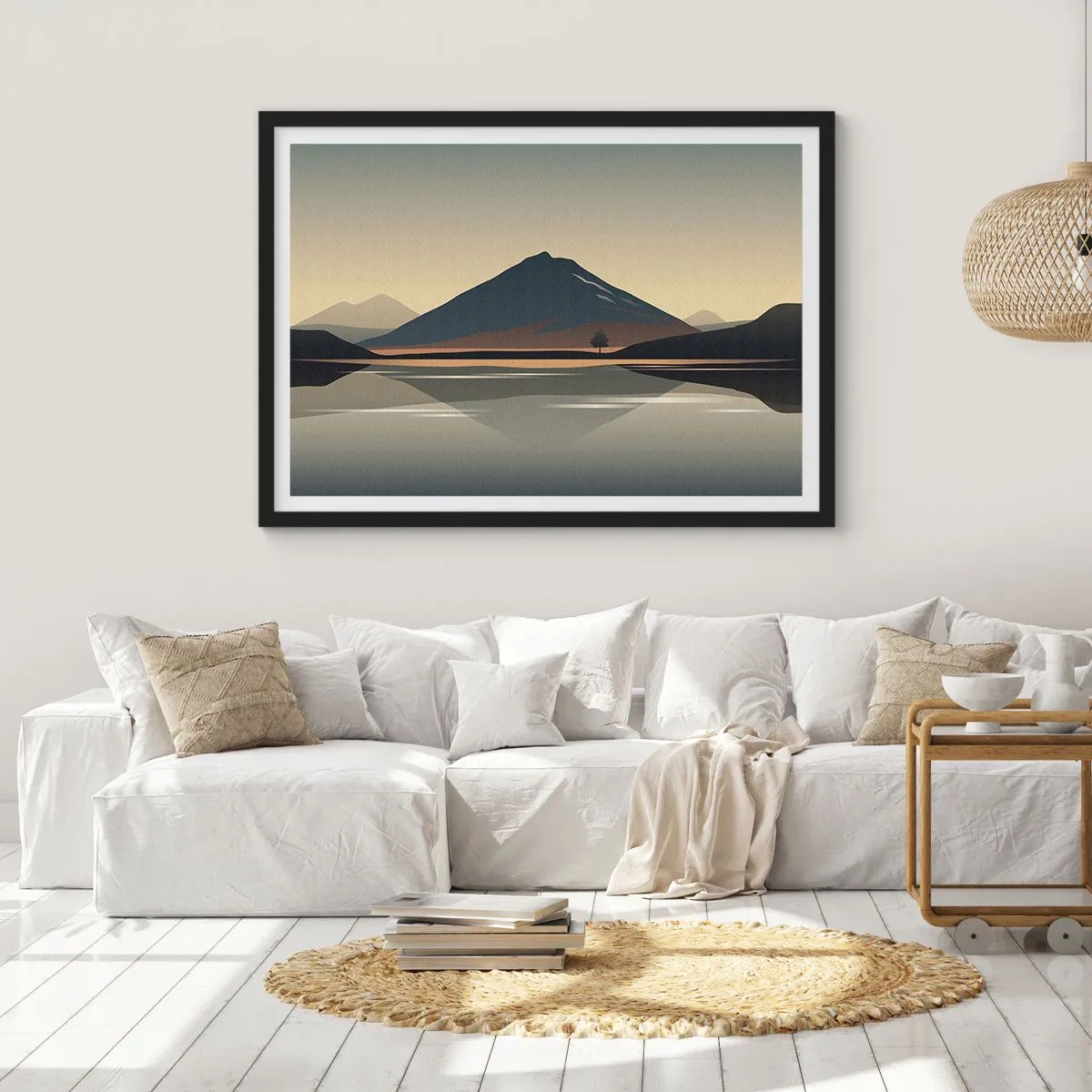 Plagát v čiernom ráme - Zrkadlový odraz - 100x70 cm