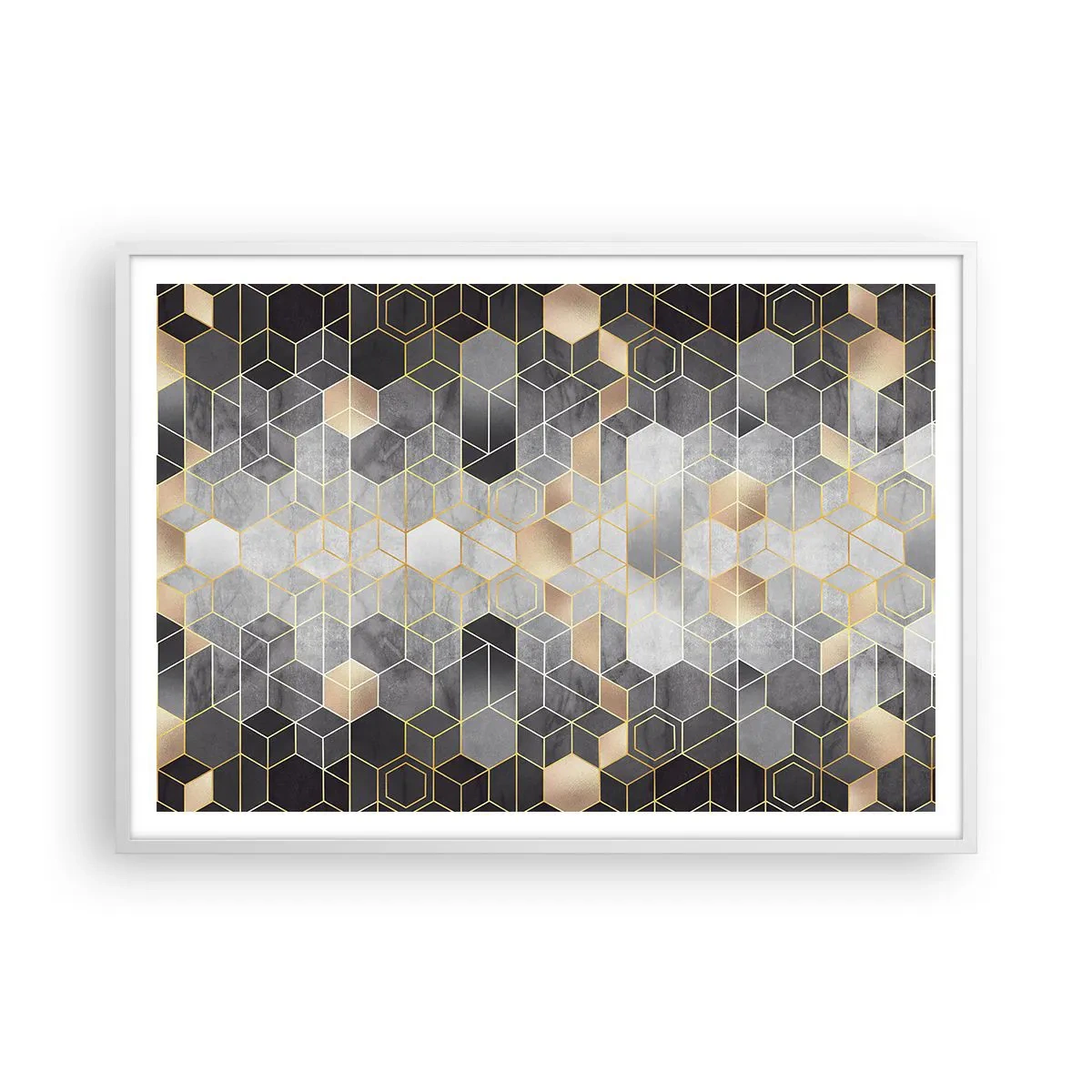 Plagát v bielom ráme - Diamantová kompozícia - 100x70 cm