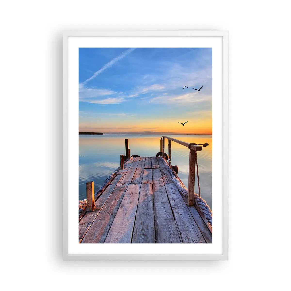 Plagát v bielom ráme - Ísť pred seba smerom k slnku - 50x70 cm