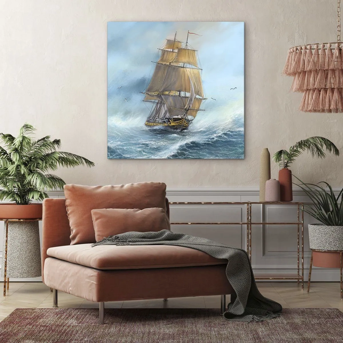 Obraz na plátne - Bežiaci po vlnách - 60x60 cm