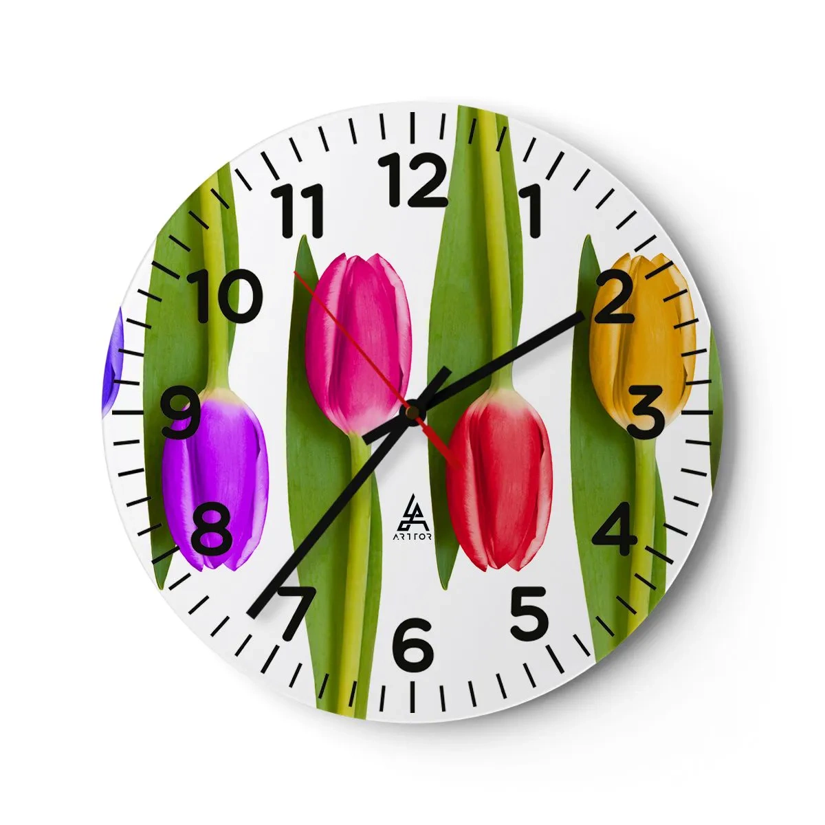 Nástenné hodiny - Dúhová kompozícia - 40x40 cm