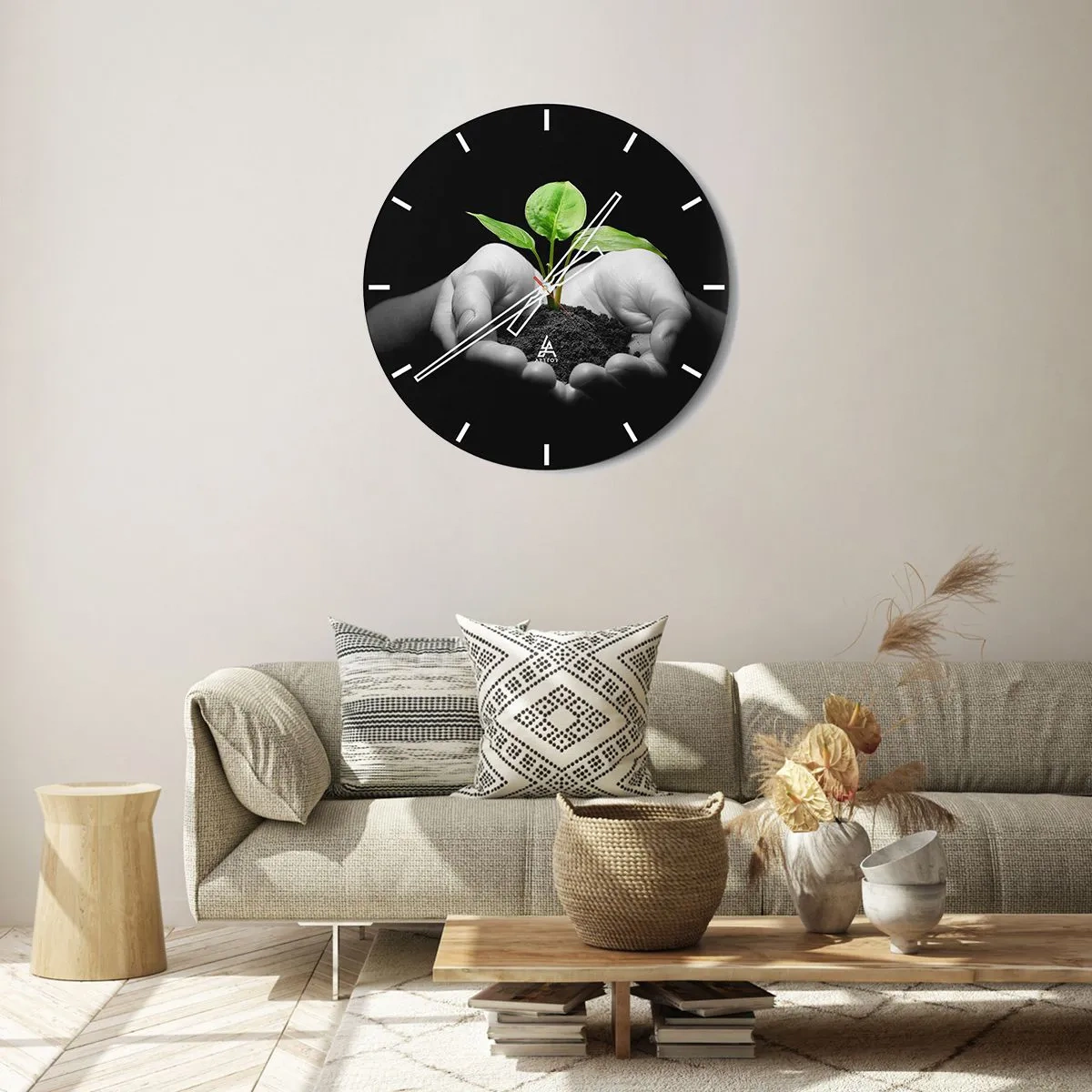 Nástenné hodiny - Milujem prírodu, chránim ju - 30x30 cm