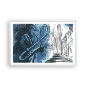 Plagát v bielom ráme - Mestská rapsódia - 91x61 cm