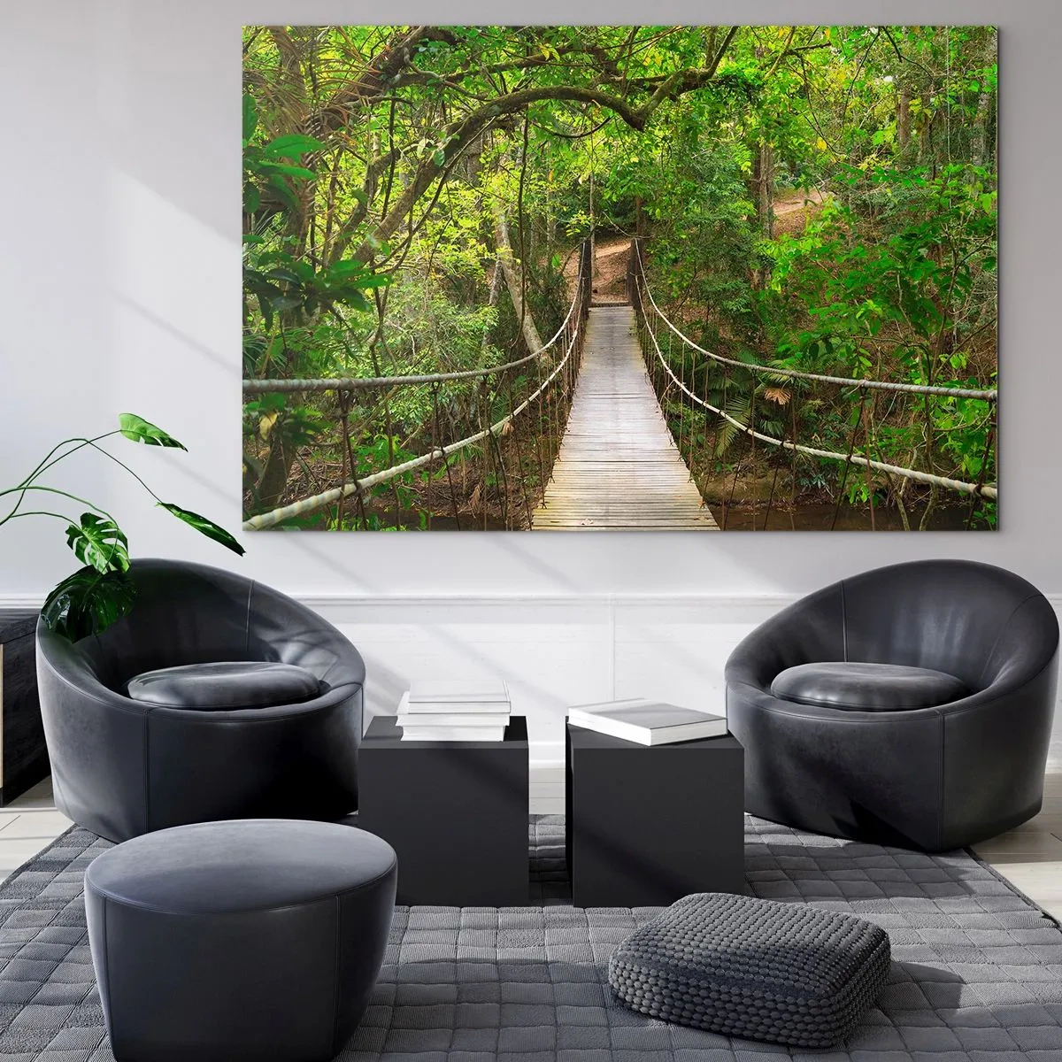Obraz na skle - Lebo na záhrade rastú popínavé rastliny - 100x70 cm