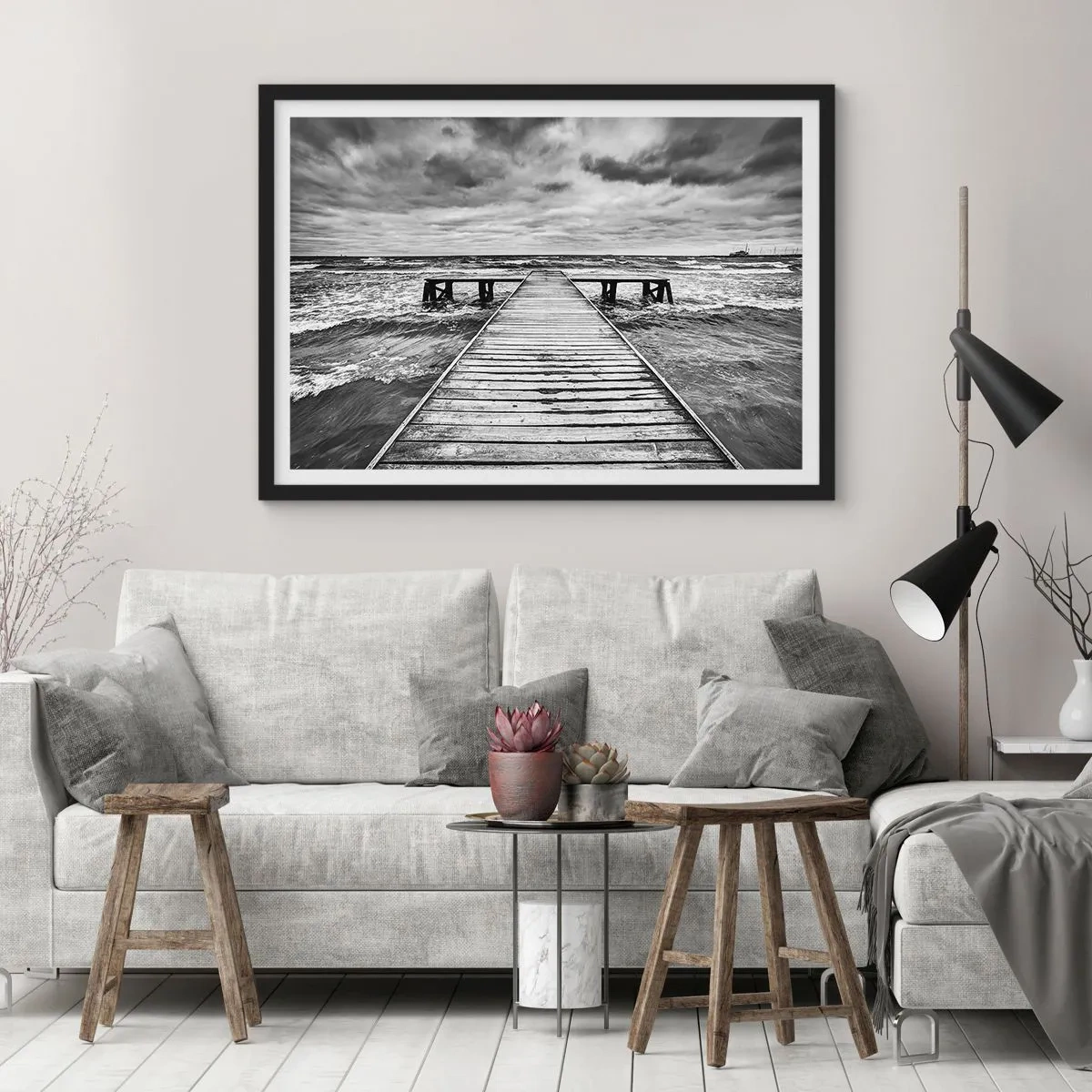 Plagát v čiernom ráme - Čakám na vietor, čo rozfúka… - 50x40 cm