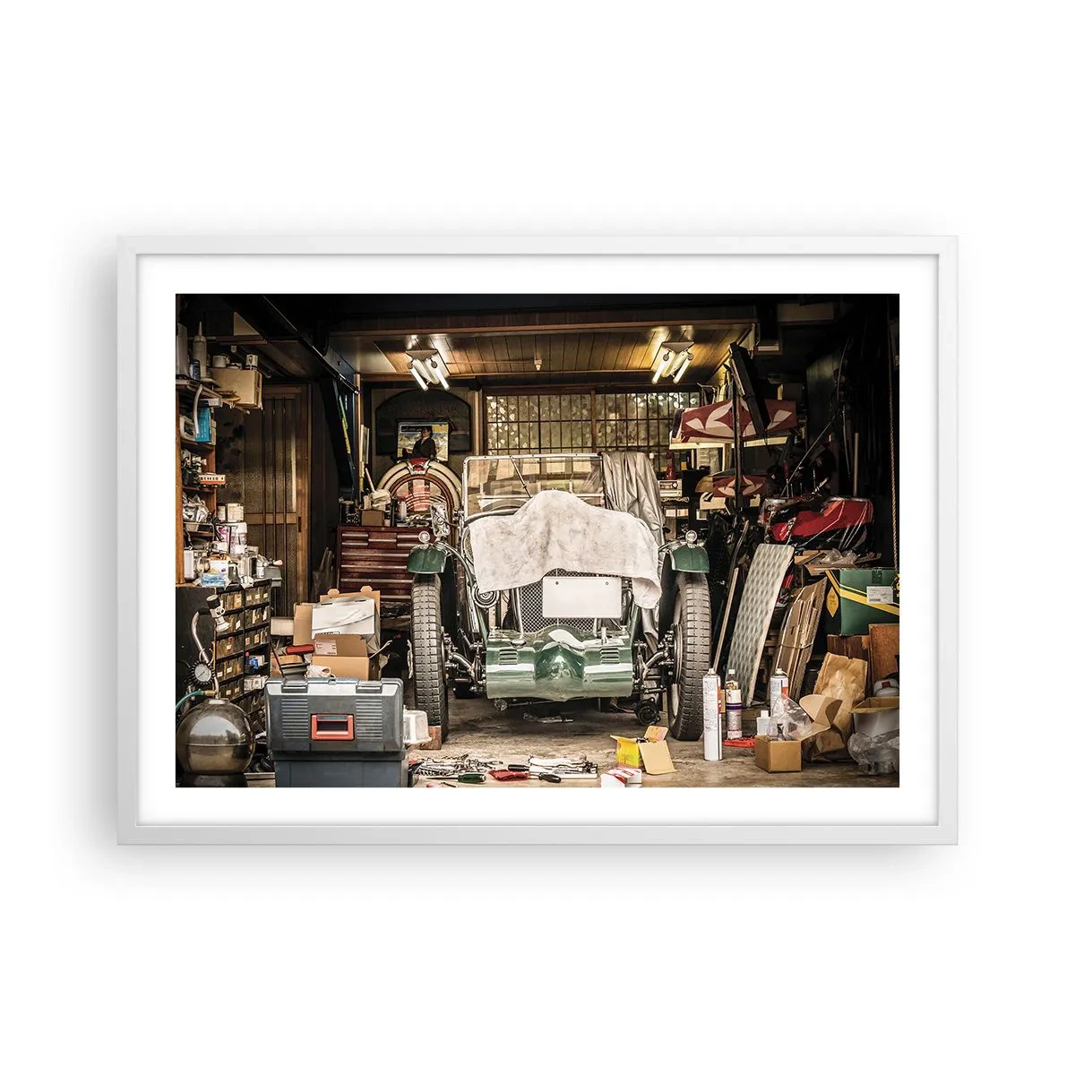 Plagát v bielom ráme - Späť do minulosti - 70x50 cm