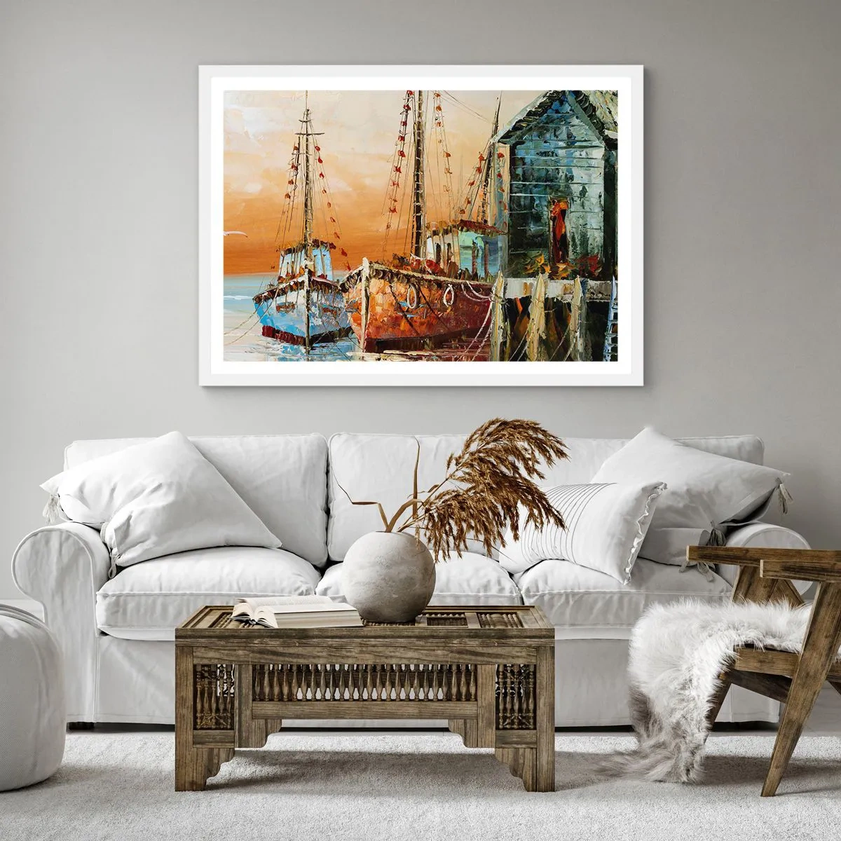 Plagát v bielom ráme - Pokojný návrat - 40x40 cm