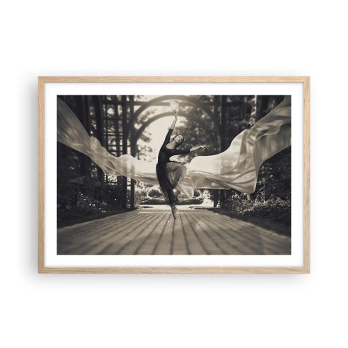 Plagát v ráme zo svetlého duba - Tanec ducha záhrady - 70x50 cm