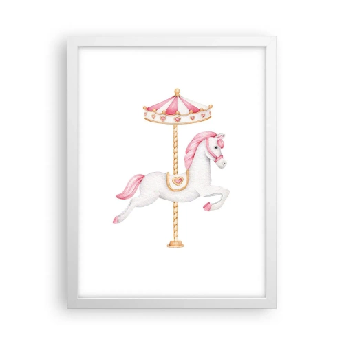 Plagát v bielom ráme - Vyrazil z kopýtka - 30x40 cm