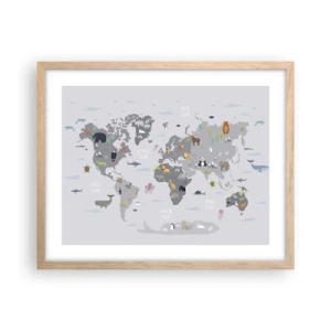 Plagát v ráme zo svetlého duba - Povedz mi, odkiaľ si... - 50x40 cm