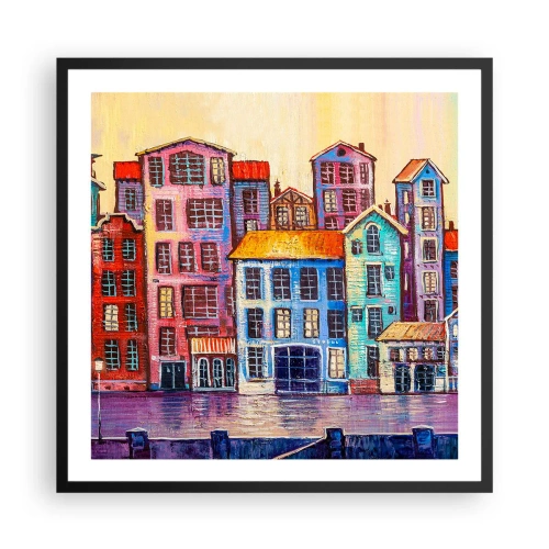 Plagát v čiernom ráme - Mesto ako z rozprávky - 60x60 cm