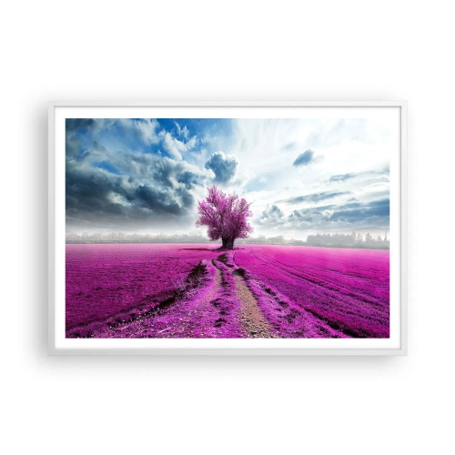 Plagát v bielom ráme - Vresoviská - divočina - 100x70 cm